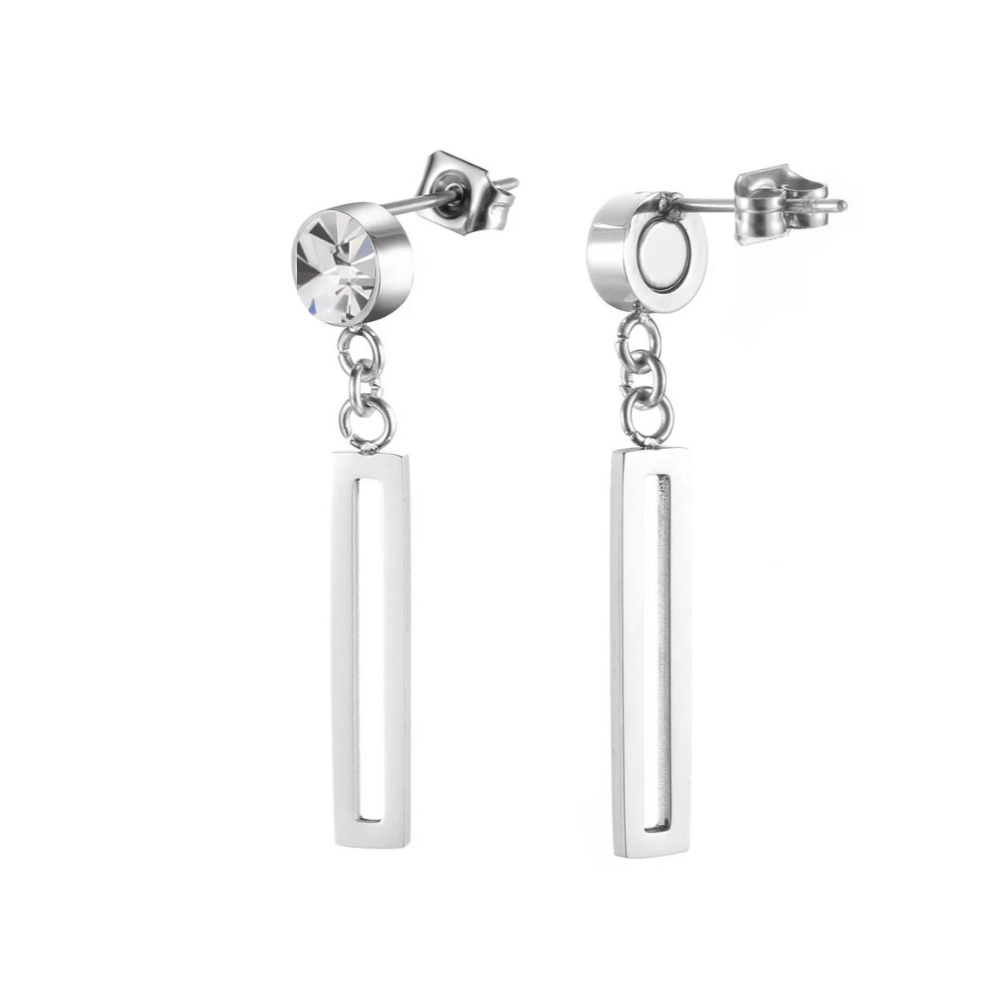 Boucles d'oreilles en néodyme - Argent & Zirconium