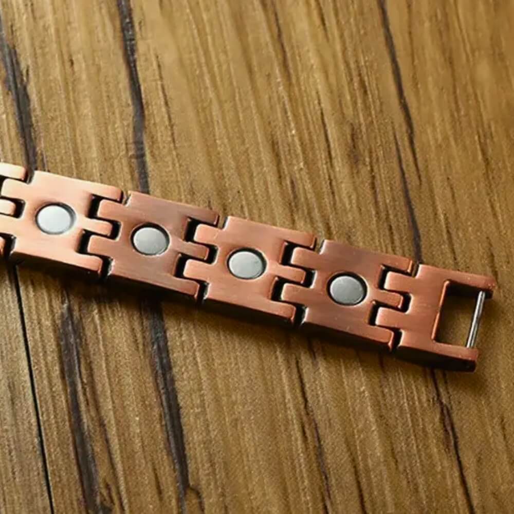 Bracelet magnétique "Elite" en cuivre & néodyme - Bronze