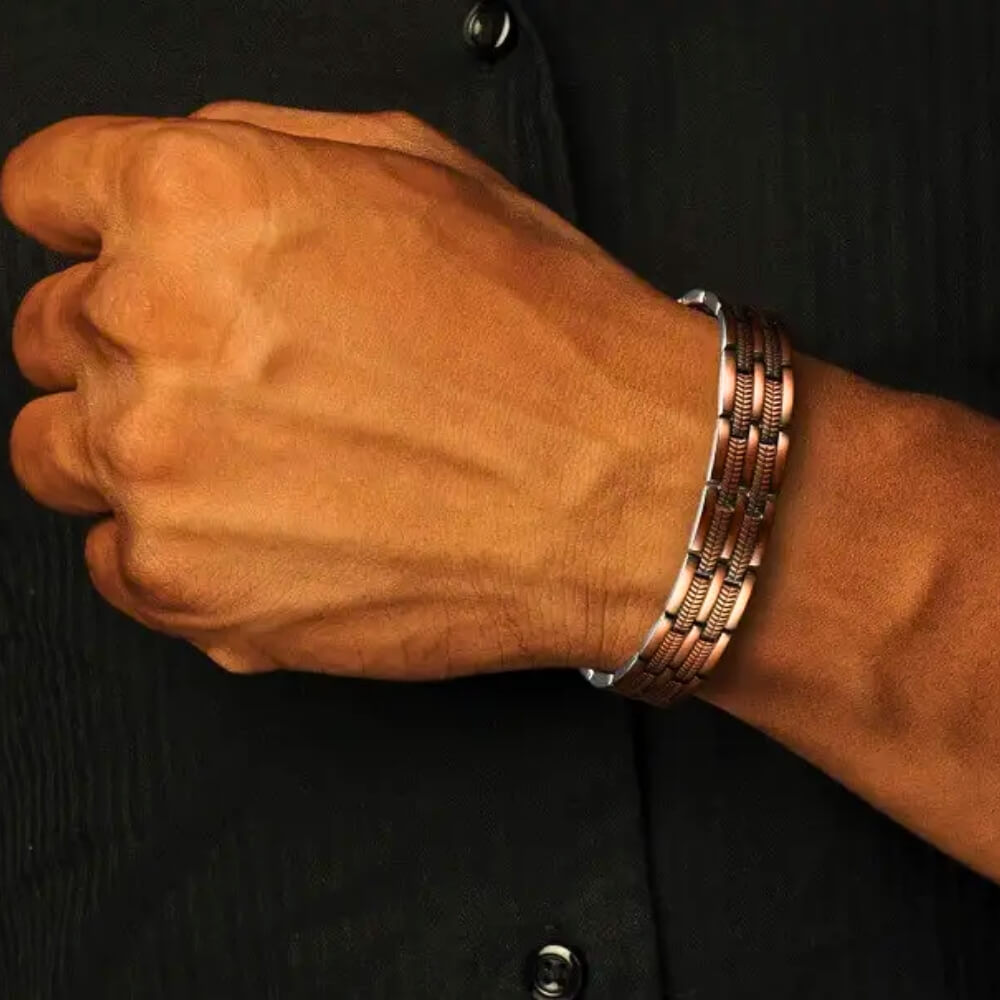 Bracelet magnétique "Elite" en cuivre & néodyme - Bronze