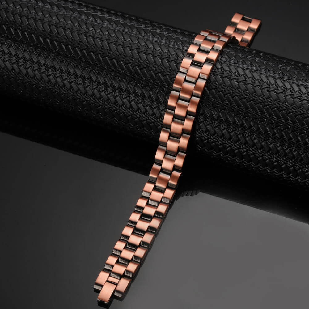 Bracelet magnétique "Maille" en cuivre & néodyme - Bronze