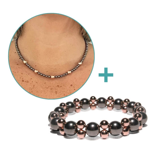 Pack Élégance : Collier & Bracelet - Rose & Nacre